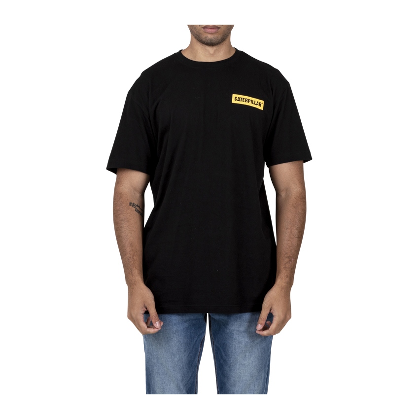 Caterpillar Triton Block S/S - Mens T-Shirts - Black - NZ (047LQSXIV)